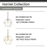 Hanover Harriet Pendant in Chrome Hanging ight Fixture for Bedroom