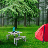 One Piece Folding Camping Table and Chair Alloy