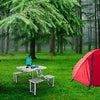 One Piece Folding Camping Table and Chair Alloy