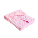 3 Stories Trading Company Cable Knit Baby Blanket Pink