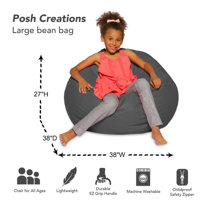 Big Comfy Bean Bag Chair: Posh Beanbag Chairs with Removable