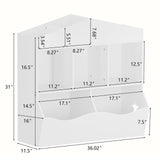 Kids Bookshelf Toy Storage Organizer White Modern Contemporary MDF