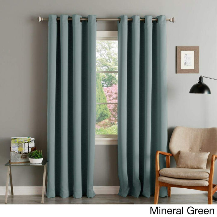 96 Inch Girls Mineral Green Solid Color Blackout Curtain Panel Pair, Green Color Window Drapes, Kids Themed Thermal Insulated Grommet Ring Top Playful Luxurious, Polyester