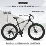 26 in. 21 Speed Steel Mountain Bike with Fat Tire Black