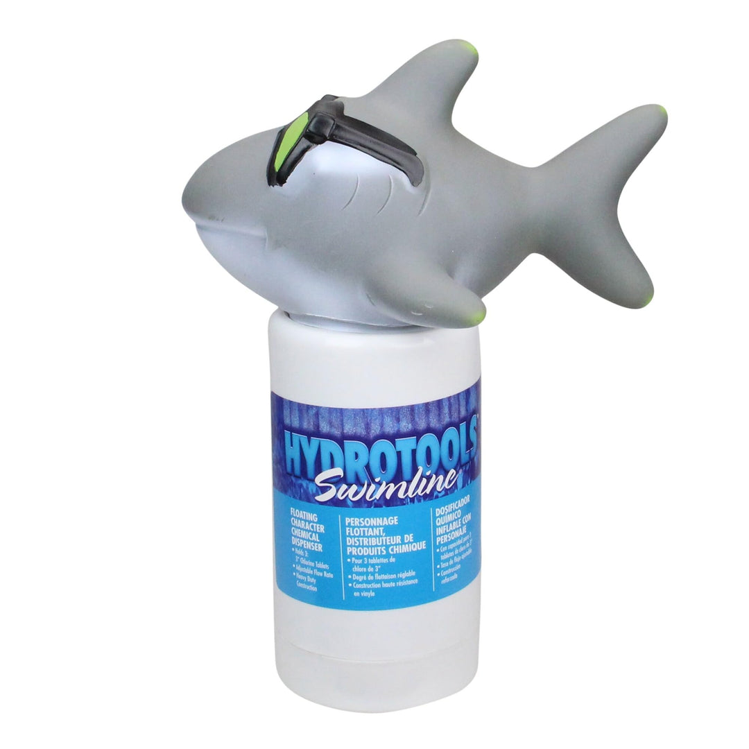 13" Gray and White Hydrotools Cool Shark Swimming Pool Dispenser