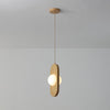 VidaLite Orbita - Contemporary Natural Wood Pendant and Frosted