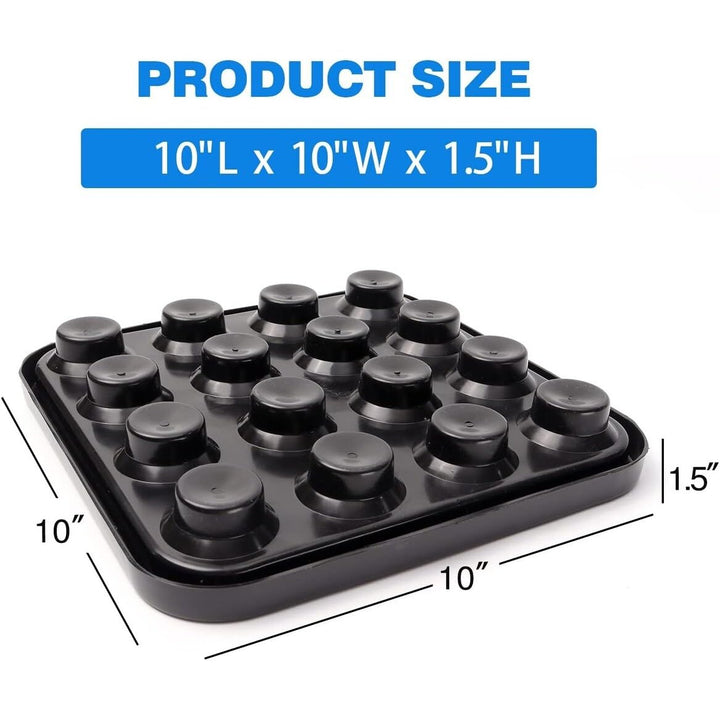 Black Plastic Pool Ball Carrying Tray Billiard Storage Holder/Rack for 2-1/4" Balls