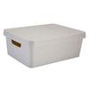 Simplify Medium Vinto Storage Box | Stackable | Home Organization | Bathroom | Accessories | Toys | Closet | 2 Handles | Ivory