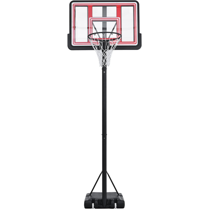 Portable 4.76-10ft Height Adjustable Waterproof Basketball Hoop System with Led Colorful Lights Black Metal