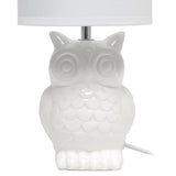 Simple Designs 12.8" Ceramic Owl Bedside Table Desk Lamp