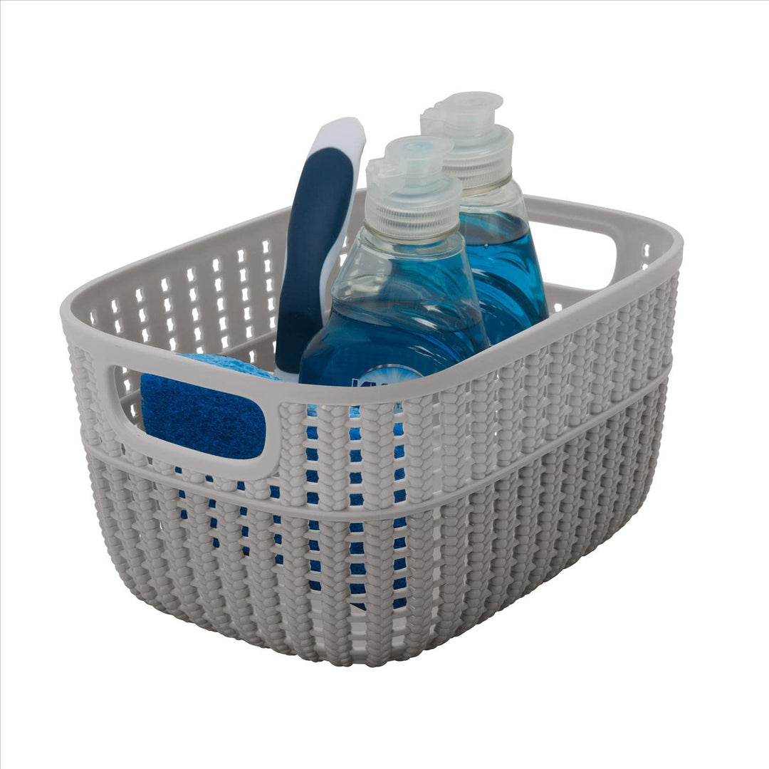 Simplify 2 Pack 2 Tone Sailor Knot Plastic Storage Tote | Decorative