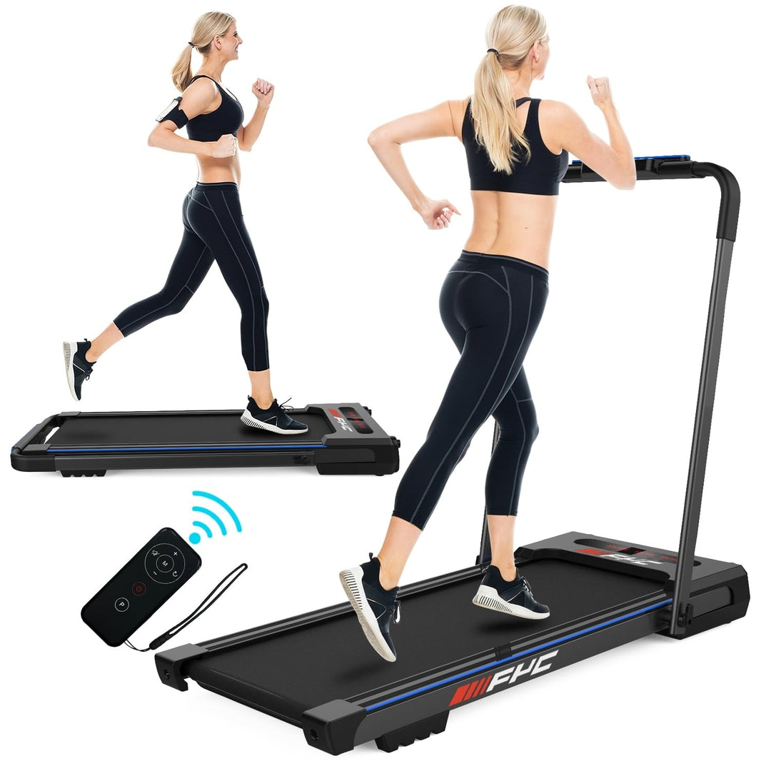 3.5hp Electric 2 in 1 Foldable Fitness Treadmill Black