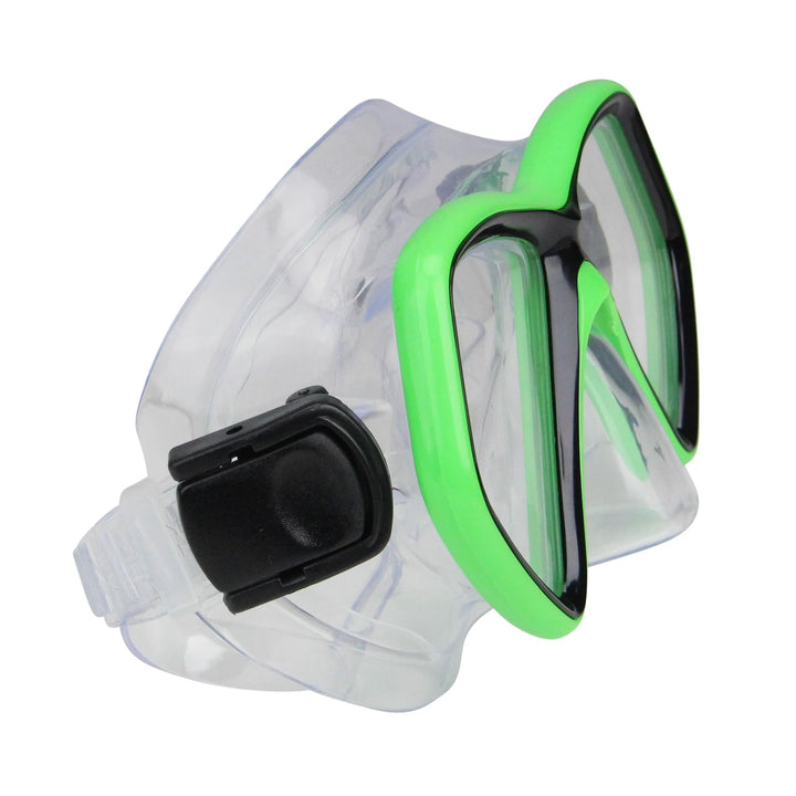 6.25" Neon Green and Black Children's Swimming Mask for Ages 10