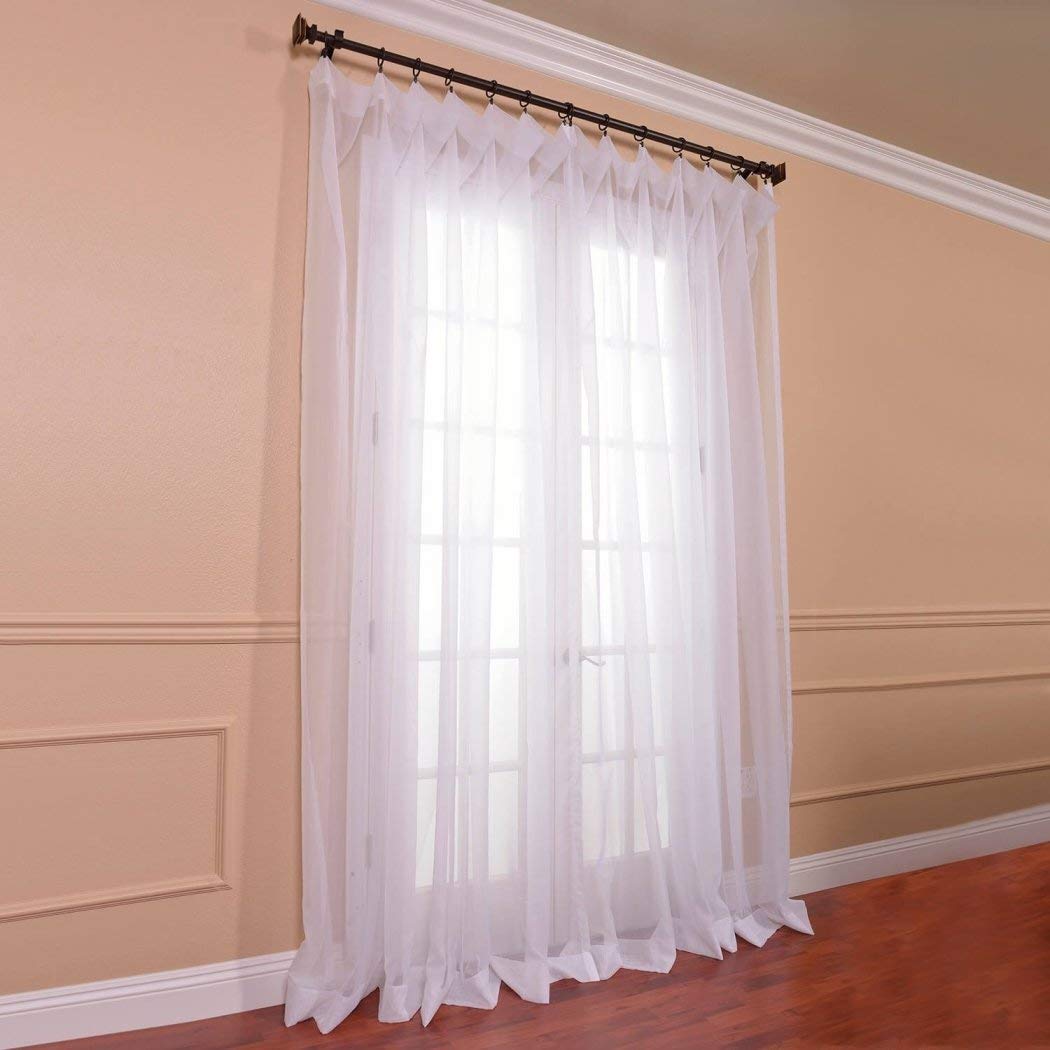 Exclusive Fabrics Extra Wide White Voile Sheer Curtain Panel (1 Panel)