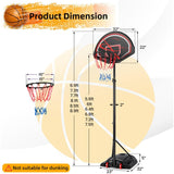 Portable Basketball Hoop Stand with Wheels and 2 Nets Black