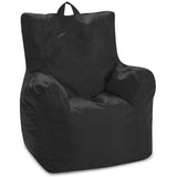 Posh Creations Bean Bag Chair Structured Seat for Toddlers and Kids, Comfy Chair for Gaming, Reading, and Watching TV for Children, Pasadena Chair, Nylon - Black