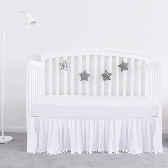 Crib Skirt with Tassel Dust Ruffled 14