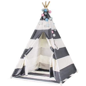 Teepee Tent for Kids with Carry Toys Girls/Boys Girls Grey