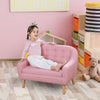 2-seat Kids Sofa Linen Fabric and Wooden Frame for Toddlers Ages 3-7