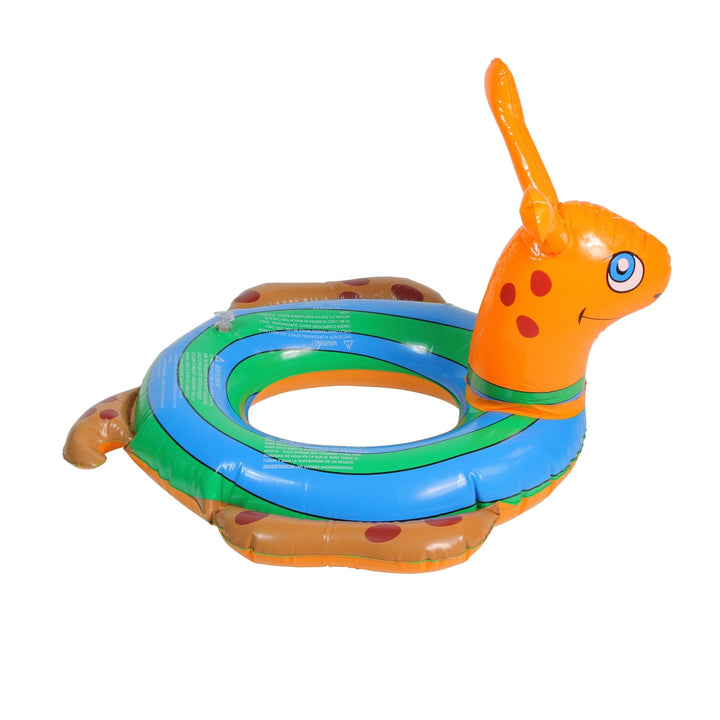 Inflatable Orange and Blue Snail Swimming Pool Tube Ring Float 24-inch