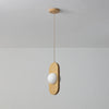 VidaLite Orbita - Contemporary Natural Wood Pendant and Frosted