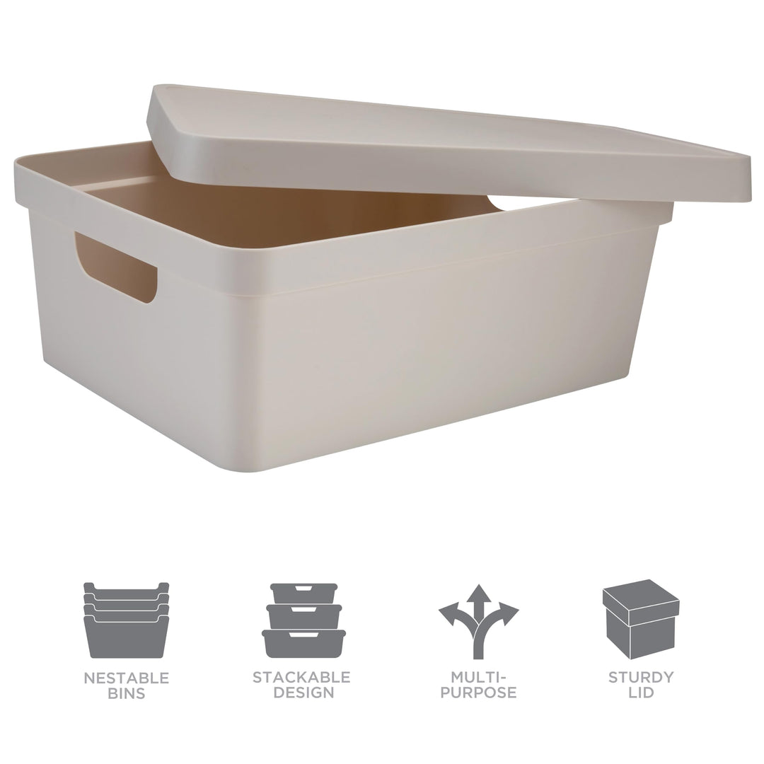 Simplify 25924-WHITE Vinto Storage Box | Stackable | Home