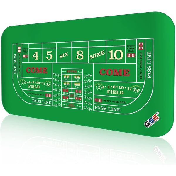 70"x35" Casino Craps Layout Mat with Carrying Bag Non-Slip Rubber Tabletop Cover