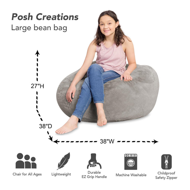 Big Comfy Bean Bag Chair: Posh Beanbag Chairs with Removable