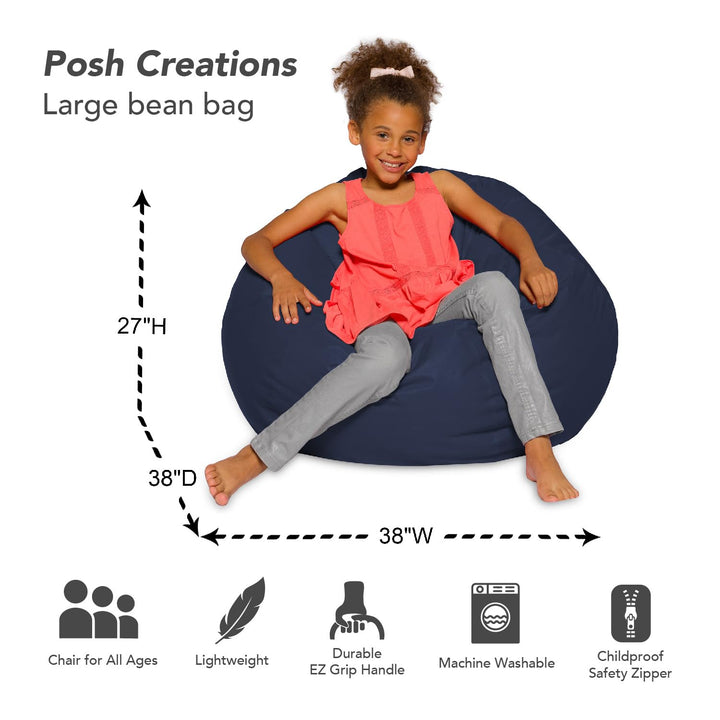 Big Comfy Bean Bag Chair: Posh Beanbag Chairs with Removable