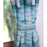 Turquoise Brown Coastal Window Curtain Set 84 Inch Teal Nautical