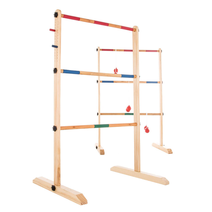 Double Wooden Ladder Toss with 6 Bolas - Natural Wood 19 X 25 38.5 Boys