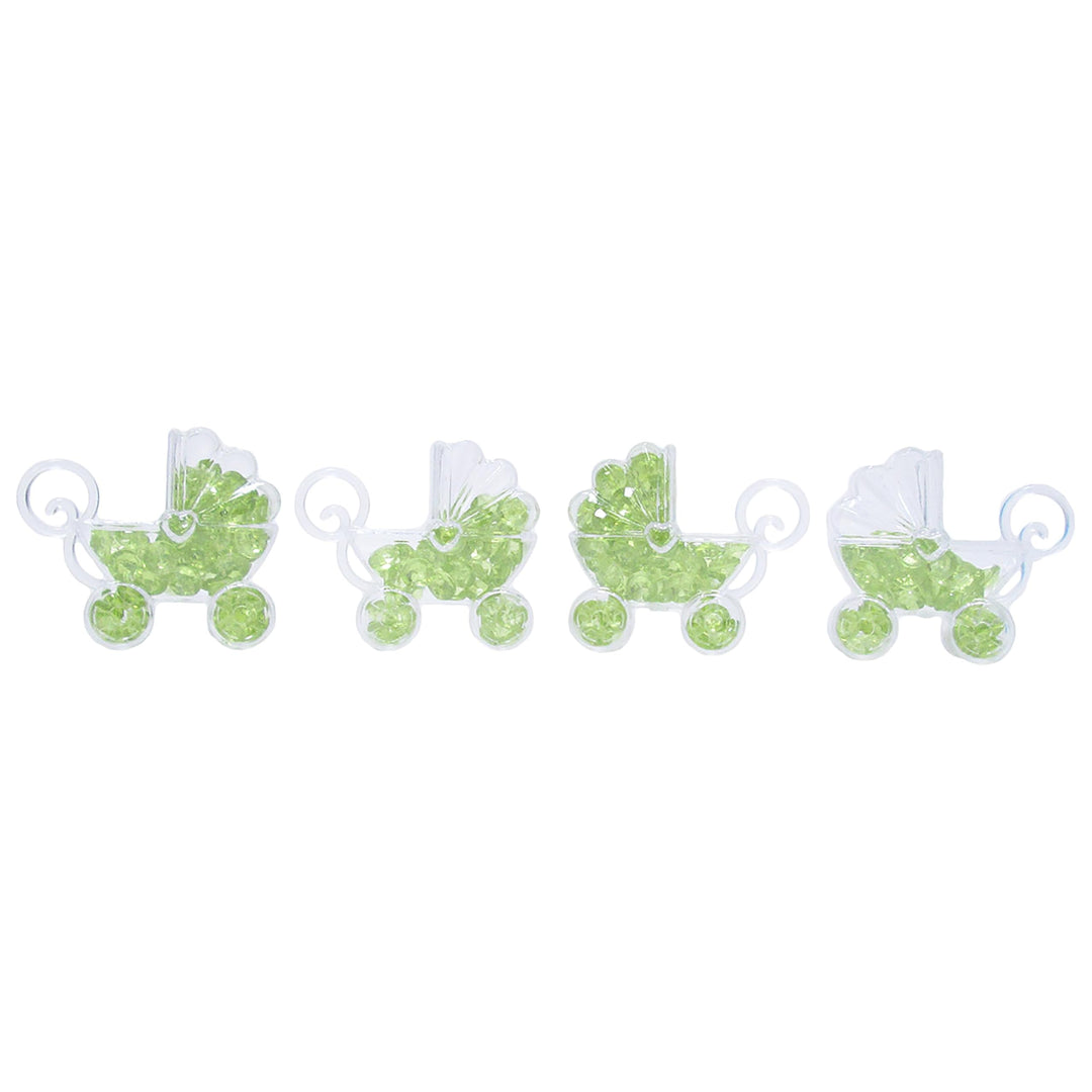 Set of 24 Pcs Clear Plastic Baby Carriage Shower Party Candy Holder