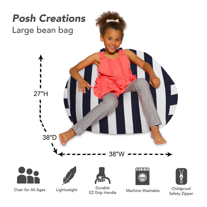 Big Comfy Bean Bag Chair: Posh Beanbag Chairs with Removable