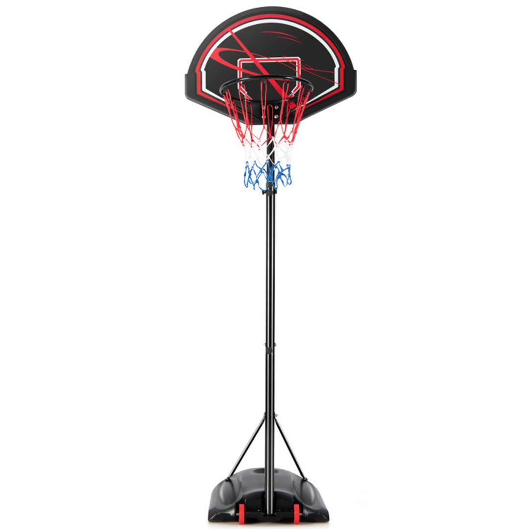 Black Portable Basketball Hoop Stand with Wheels and 2 Nets Stainless Steel