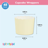 48 Pack Pastel Cupcake Liners Wrappers Rainbow Color Muffin Paper