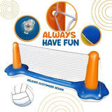 Inflatable Pool Basketball Hoop and Volleyball Set with Net