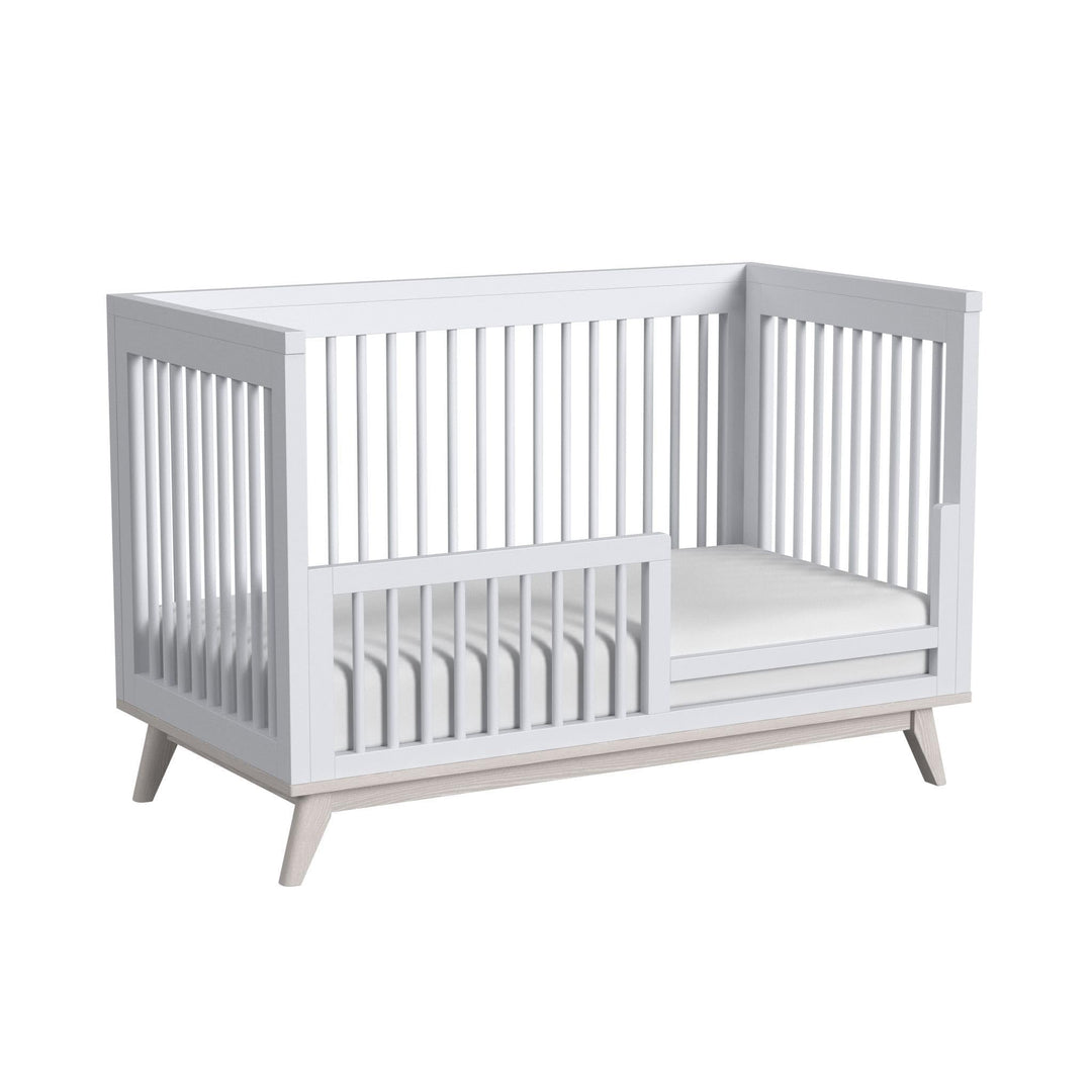 51" Wide Modern Cottage Crib Ash Linen White Contemporary