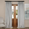 84 Inch Girls Reflection_Grey Solid Color Doublewide Blackout Velvet Curtain Single Panel, Grey Allover Pattern Window Drapes, Kids Themed Energy Efficient Rod Pocket Luxurious, Polyester