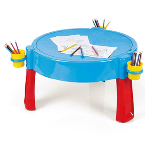 Dolu : 3-in-1 Activity Sand & Water Play Table - Blue & Red - Indoor & Outdoor Table W/Lid, Muti-Purpose, Craft Table, Store Toys, 29" H, Kids Ages 2-8