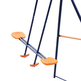 3 in 1 Children Kids Swing Set for Backyard Blue odern Contemporary