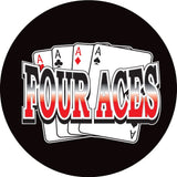 Four Aces 14-inch Neon Clock Red Metal