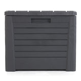 Toomax Florida Weatherproof Lockable Deck Storage Box Bench for Outdoor Pool Patio Garden Furniture and Indoor Toy Bin Container Anthracite