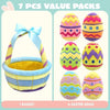 7 Pcs Easter Baby Plush Basket Playset Multi Color