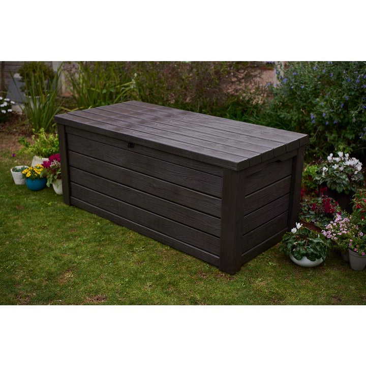 Pool Deck Storage Box and Bench is 2 in 1 Multifunctional Patio Seat