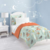 Kids Unisex Mint Orange Woodland Comforter Twin Set Green Safari