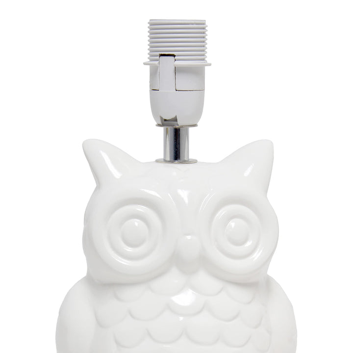 Simple Designs 12.8" Ceramic Owl Bedside Table Desk Lamp