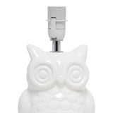 Simple Designs 12.8" Ceramic Owl Bedside Table Desk Lamp