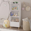 White Kids 4-Tier Bookcase Toy Storage Cabinet Organizer for