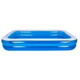 10' Blue and White Inflatable Rectangular Swimming Pool