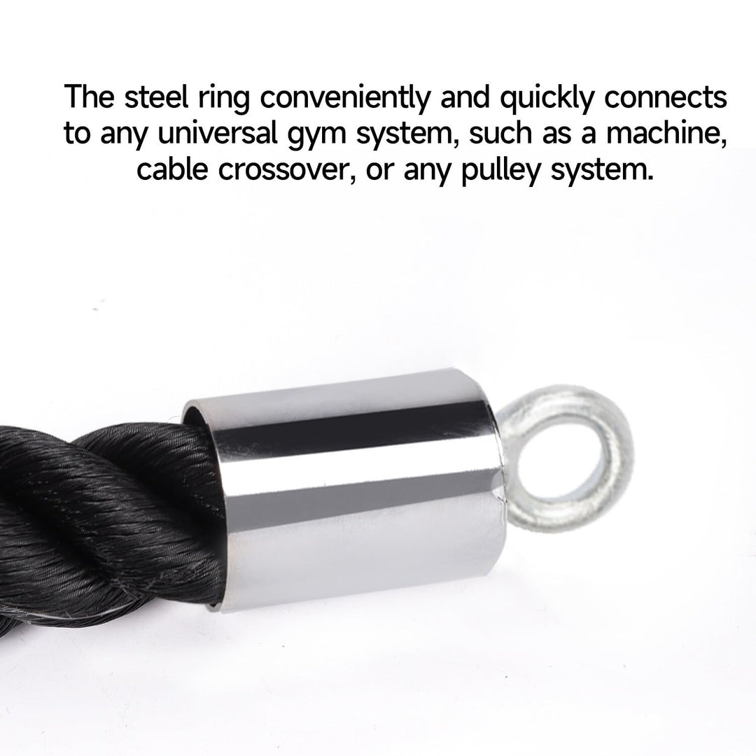 Single Tricep Rope Heavy Duty Pull Down Cable Machine Attachment